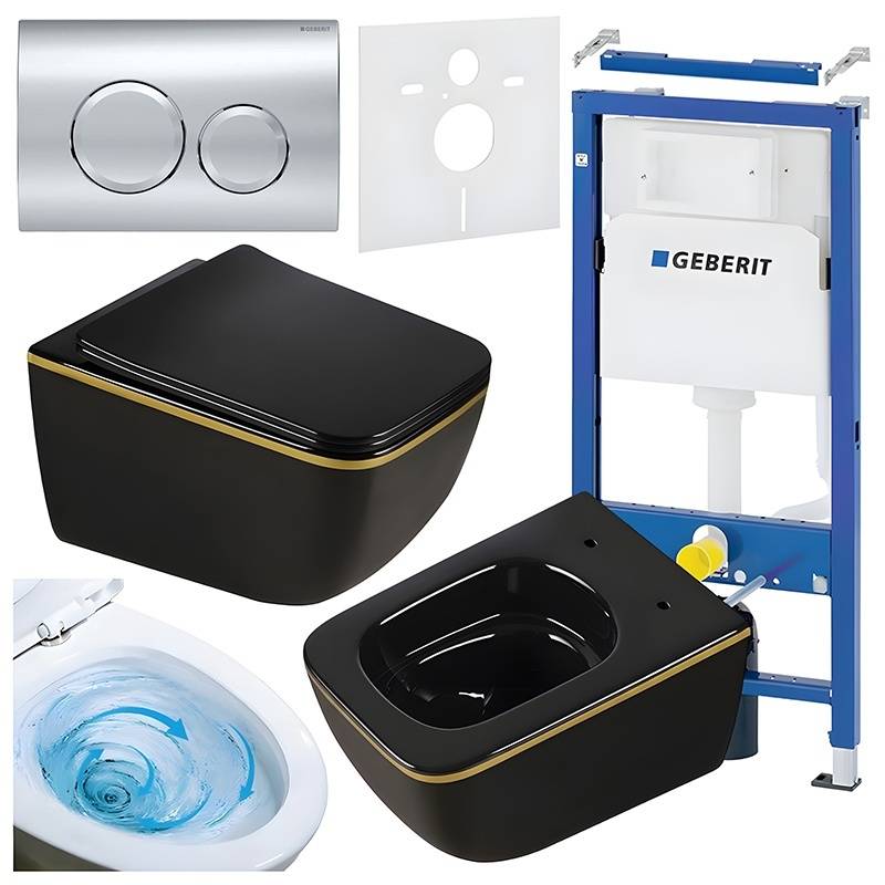 ZESTAW PODTYNKOWY WC STELAŻ GEBERIT DUOFIX MISKA YUZU-BL-GL-TR-03 PRZYCISK DELTA 20 CHROM
