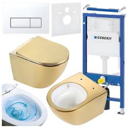 ZESTAW PODTYNKOWY WC STELAŻ GEBERIT DUOFIX MISKA FLOW-GL-WH-TR-03 PRZYCISK DELTA 50 BIAŁY