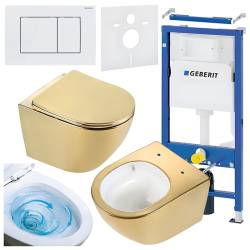 ZESTAW PODTYNKOWY WC STELAŻ GEBERIT DUOFIX MISKA FLOW-GL-WH-TR-03 PRZYCISK DELTA 30 BIAŁY