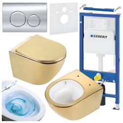 ZESTAW PODTYNKOWY WC STELAŻ GEBERIT DUOFIX MISKA FLOW-GL-WH-TR-03 PRZYCISK DELTA 20 CHROM
