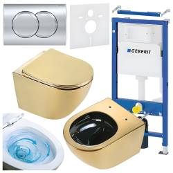 ZESTAW PODTYNKOWY WC STELAŻ GEBERIT DUOFIX MISKA FLOW-GL-BL-TR-03 PRZYCISK DELTA 01 CHROM