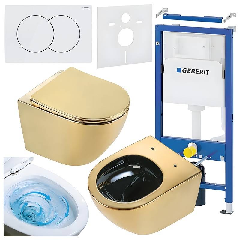 ZESTAW PODTYNKOWY WC STELAŻ GEBERIT DUOFIX MISKA FLOW-GL-BL-TR-03 PRZYCISK DELTA 01 BIAŁY