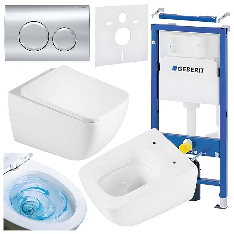 ZESTAW PODTYNKOWY WC STELAŻ GEBERIT DUOFIX MISKA YUZU-WH-TR-03 PRZYCISK DELTA 20 CHROM