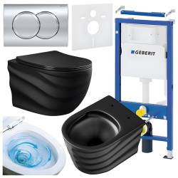 ZESTAW PODTYNKOWY WC STELAŻ GEBERIT DUOFIX MISKA SKAL-MTB-RIM-01 PRZYCISK DELTA 01 CHROM