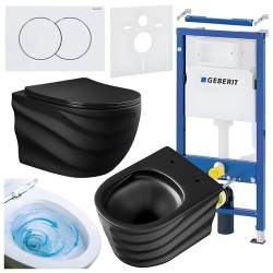 ZESTAW PODTYNKOWY WC STELAŻ GEBERIT DUOFIX MISKA SKAL-MTB-RIM-01 PRZYCISK DELTA 01 BIAŁY
