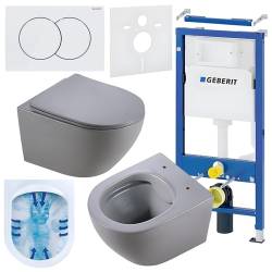 ZESTAW PODTYNKOWY WC STELAŻ GEBERIT DUOFIX MISKA MIZU-MTGR-RIM-03 PRZYCISK DELTA 01 BIAŁY
