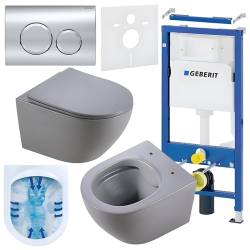 ZESTAW PODTYNKOWY WC STELAŻ GEBERIT DUOFIX MISKA MIZU-MTGR-RIM-03 PRZYCISK DELTA 20 CHROM