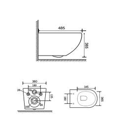 ZESTAW PODTYNKOWY WC STELAŻ GEBERIT DUOFIX MISKA MIZU-CAP-RIM-03 PRZYCISK DELTA 50 CHROM