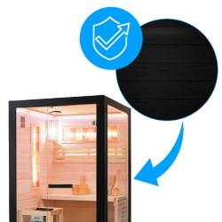 SAUNA FIŃSKA WYSOKOTEMPERATUROWA Z PIECEM FORSA1-BL/HARVIA 3,5KW 1-2 OSOBOWA 120x120 CM