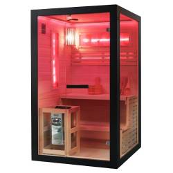 SAUNA FIŃSKA WYSOKOTEMPERATUROWA Z PIECEM FORSA1-BL/HARVIA 3,5KW 1-2 OSOBOWA 120x120 CM