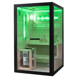 SAUNA FIŃSKA WYSOKOTEMPERATUROWA Z PIECEM FORSA1-BL/HARVIA 3,5KW 1-2 OSOBOWA 120x120 CM
