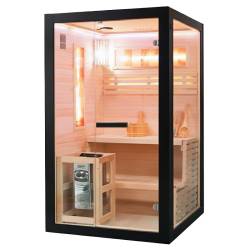 SAUNA FIŃSKA WYSOKOTEMPERATUROWA Z PIECEM FORSA1-BL/HARVIA 3,5KW 1-2 OSOBOWA 120x120 CM