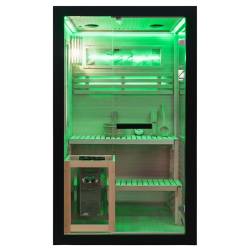 SAUNA FIŃSKA WYSOKOTEMPERATUROWA Z PIECEM FORSA1-BL/HARVIA 3,5KW 1-2 OSOBOWA 120x120 CM