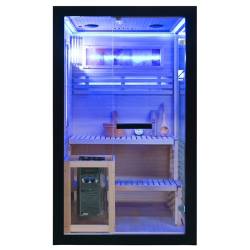 SAUNA FIŃSKA WYSOKOTEMPERATUROWA Z PIECEM FORSA1-BL/HARVIA 3,5KW 1-2 OSOBOWA 120x120 CM