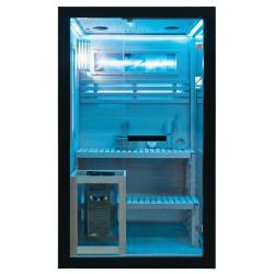 SAUNA FIŃSKA WYSOKOTEMPERATUROWA Z PIECEM FORSA1-BL/HARVIA 3,5KW 1-2 OSOBOWA 120x120 CM