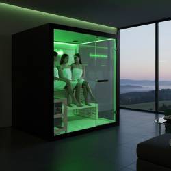 SAUNA FIŃSKA WYSOKOTEMPERATUROWA Z PIECEM FORSA3-BL/HARVIA 6KW 4-5 OSOBOWA 180x160 CM