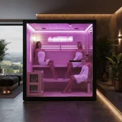 SAUNA FIŃSKA WYSOKOTEMPERATUROWA Z PIECEM FORSA3-BL/HARVIA 6KW 4-5 OSOBOWA 180x160 CM