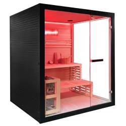 SAUNA FIŃSKA WYSOKOTEMPERATUROWA Z PIECEM FORSA3-BL/HARVIA 6KW 4-5 OSOBOWA 180x160 CM