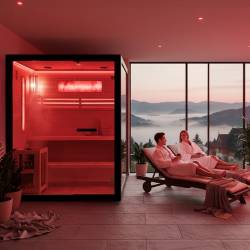 SAUNA FIŃSKA WYSOKOTEMPERATUROWA Z PIECEM FORSA3-BL/HARVIA 6KW 4-5 OSOBOWA 180x160 CM