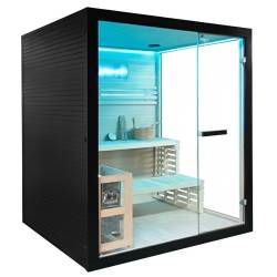 SAUNA FIŃSKA WYSOKOTEMPERATUROWA Z PIECEM FORSA3-BL/HARVIA 6KW 4-5 OSOBOWA 180x160 CM