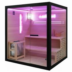 SAUNA FIŃSKA WYSOKOTEMPERATUROWA Z PIECEM FORSA3-BL/HARVIA 6KW 4-5 OSOBOWA 180x160 CM