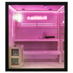 SAUNA FIŃSKA WYSOKOTEMPERATUROWA Z PIECEM FORSA3-BL/HARVIA 6KW 4-5 OSOBOWA 180x160 CM