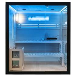 SAUNA FIŃSKA WYSOKOTEMPERATUROWA Z PIECEM FORSA3-BL/HARVIA 6KW 4-5 OSOBOWA 180x160 CM