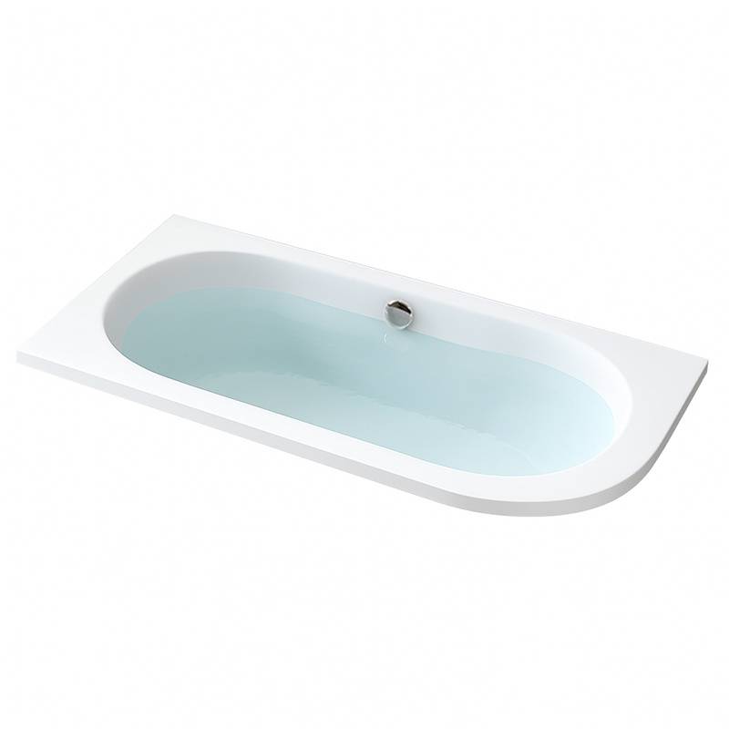 WANNA PRZYŚCIENNA DO ZABUDOWY EBI LEWA BIAŁA PRZELEW CHROM 140x75 CM EBI-L-140X75