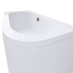 WANNA PRZYŚCIENNA Z OBUDOWĄ EBI LEWA BIAŁA PRZELEW CHROM 140x75 CM EBI-L-140X75-OBUD