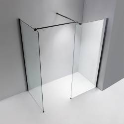 ŚCIANKA SZYBA PRYSZNICOWA SH07-DUO-BL-90X110 WALK-IN 90X110 CM CZARNA