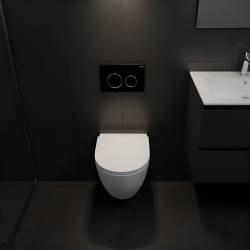 ZESTAW PODTYNKOWY WC STELAŻ HYDROSAN MISKA MIZU-WH-RIM-01 PRZYCISK BUTTON-4-BL CZARNY