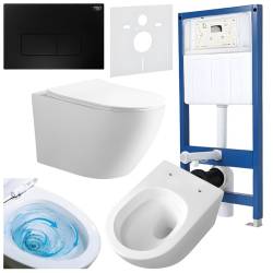 ZESTAW PODTYNKOWY WC STELAŻ HYDROSAN MISKA MIZU-WH-TR-03 PRZYCISK BUTTON-5-BL CZARNY