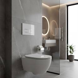 ZESTAW PODTYNKOWY WC STELAŻ HYDROSAN MISKA MIZU-WH-GL-RIM-03 PRZYCISK BUTTON-6-WH BIAŁY