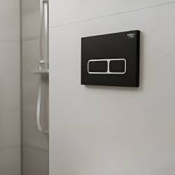 ZESTAW PODTYNKOWY WC STELAŻ HYDROSAN MISKA MIZU-WH-GL-RIM-03 PRZYCISK BUTTON-6-BL CZARNY