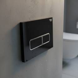 ZESTAW PODTYNKOWY WC STELAŻ HYDROSAN MISKA MIZU-WH-GL-RIM-03 PRZYCISK BUTTON-6-BL CZARNY