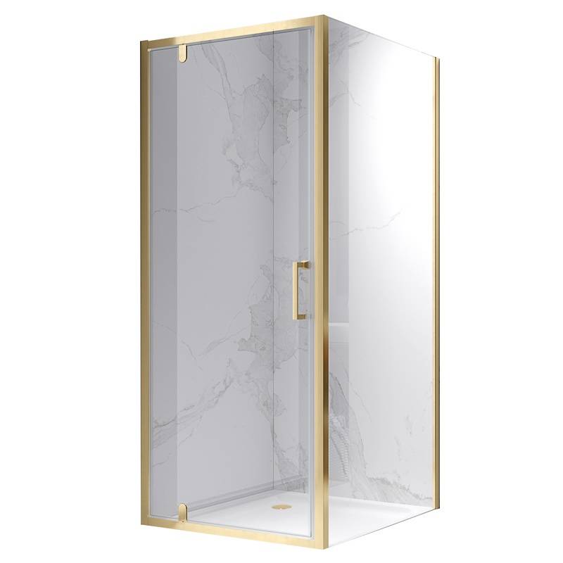 KABINA PRYSZNICOWA KWADRATOWA ZES-KZ04B-GL-BR-80 ZŁOTY SZCZOTKOWANY 80x80 CM 6 MM