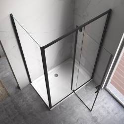 KABINA PRYSZNICOWA PROSTOKĄTNA ZES-KZ07D-BL-120X100 CZARNA 120x100 CM