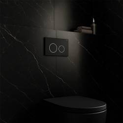 ZESTAW PODTYNKOWY WC STELAŻ HYDROSAN MISKA MIZU-BL-RIM-03 PRZYCISK BUTTON-4-BL CZARNY
