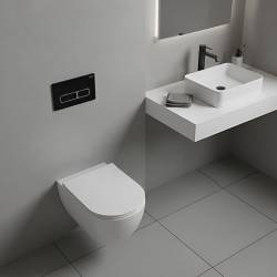 ZESTAW PODTYNKOWY WC STELAŻ HYDROSAN MISKA MIZU-BL-RIM-03 PRZYCISK BUTTON-6-BL CZARNY