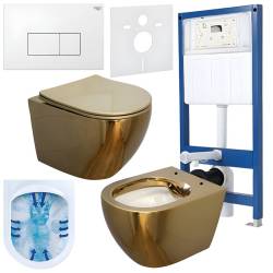 ZESTAW PODTYNKOWY WC STELAŻ HYDROSAN MISKA MIZU-GL-WH-RIM-03 PRZYCISK BUTTON-5-WH BIAŁY