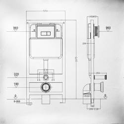 ZESTAW PODTYNKOWY WC STELAŻ HYDROSAN MISKA MIZU-GL-WH-RIM-03 PRZYCISK BUTTON-7-BL CZARNY
