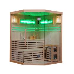 SAUNA FIŃSKA WYSOKOTEMPERATUROWA Z PIECEM KEMI4/HARVIA 4-5 OSOBOWA 150x150 KEMI4