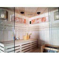 SAUNA FIŃSKA WYSOKOTEMPERATUROWA Z PIECEM KEMI4/HARVIA 4-5 OSOBOWA 150x150 KEMI4