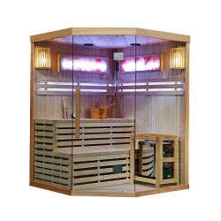 SAUNA FIŃSKA WYSOKOTEMPERATUROWA Z PIECEM KEMI4/HARVIA 4-5 OSOBOWA 150x150 KEMI4