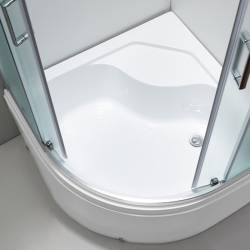 KABINA PRYSZNICOWA PÓŁOKRĄGŁA Z BRODZIKIEM MAJA CHROM MROŻONE SZKŁO 80X80 MAJA-CH-FR-80X80