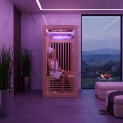 SAUNA SUCHA INFRARED NISKOTEMPERATUROWA ALTA1-CRB 1-2 OSOBOWA 90x90 CM