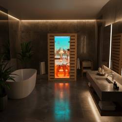 SAUNA DOMOWA SUCHA INFRARED NISKOTEMPERATUROWA TROMSO2 2-3 OSOBOWA 120x105 CM 230 V