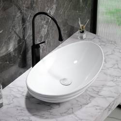 UMYWALKA NABLATOWA CERAMICZNA OWALNA LAVI-WH-LN-625 BIAŁA LAVI-WH-LN-625
