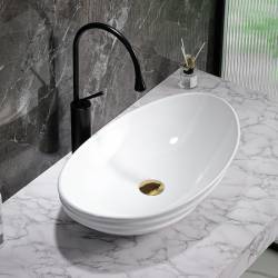 UMYWALKA NABLATOWA CERAMICZNA OWALNA LAVI-WH-LN-625 BIAŁA LAVI-WH-LN-625