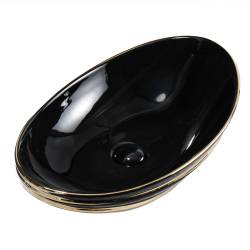 UMYWALKA NABLATOWA CERAMICZNA OWALNA LAVI-BL-GL-LN-625 CZARNA LAVI-BL-GL-LN-625